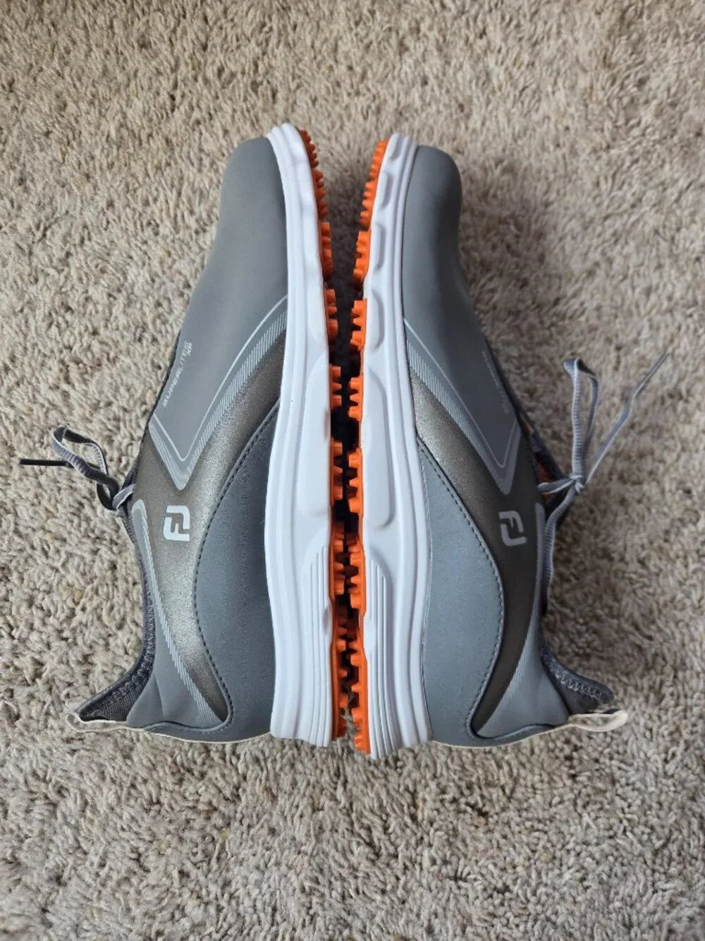 FootJoy Superlites XP Spikeless Golf Shoes Grey/Orange 58073 Men’s US Size 11.5